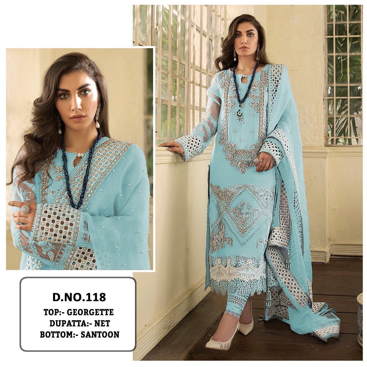 KF 118 Heavy Georgette Pakistani Suits Catalog